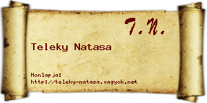 Teleky Natasa névjegykártya